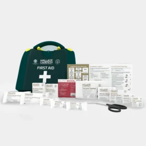 Closed Sustainable BS 8599-1 (2019) Workplace First Aid Kit Next to Contents